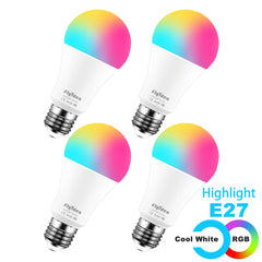WiFi Smart Light Bulb 15W E27 LED Lamp Color Changing Magic RGB +White Work Alexa Google Home Yandex Alice Siri Dimmable Timer