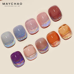 MAYCHAO 2pcs /set rainbow Cat Eye Magnetic Gel Nail Polish 7.3ML Semi Permanent Glitter Beauty Sparkling Soak Off UV Gel Varnish