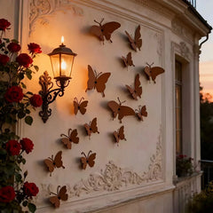15pcs Rustic Metal Butterfly Wall Decor Set Butterfly Silhouette Wall Art Room Decor Garden Patio Fence Outdoor Home Decorations