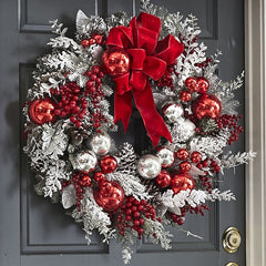 Yickyue Christmas Wreath Outdoor  Xmas Decorations Signs Home Garden Office Porch Front Door Hanging Garland 2023 New Year Decor