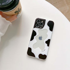 Cow pattern soft silicone clear phone case for iphone se  7 8 plus 12 mini 11 pro max x xr xs max cute cartoon cover capa