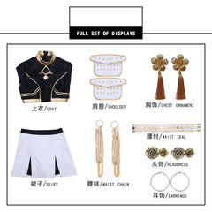 YICKYUE  Rumi Zoey Mira Cosplay , Costume Wig Women Black Golden Suit Halloween Party Role Playing Outfit
