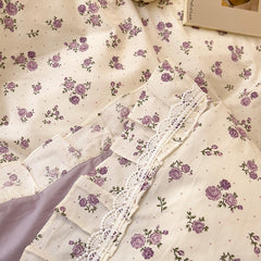 YICKYUE  -  Floral White Hollow Lace and Ruffles Duvet Cover, 100% Cotton, Vintage Countryside Bedding Set, Bed Skirt, Bed Sheet, Pillowcase