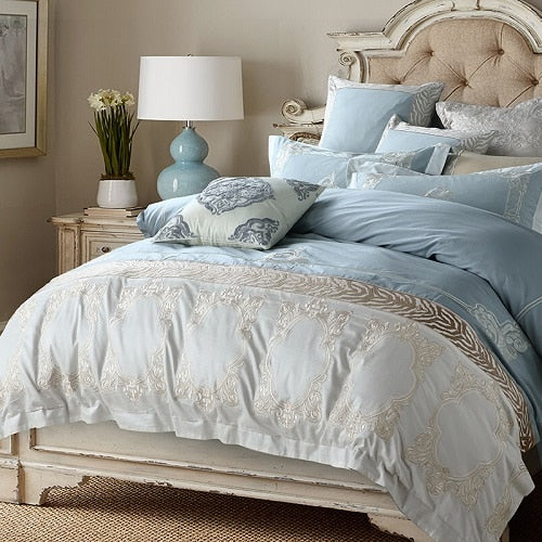 4/7Pcs King Queen size Luxury Bedding set and Bed set 80S Egyptian Cotton Duvet cover Bed/Flat sheets set  Bedlinen Bedcover