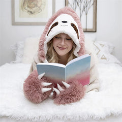 Yickyue Cartoon Animal Autumn Wearable Warm Lap Blanket Soft Thicken Flannel Shawl Blanket Cute Leopard Warmth Sofa Blankets for Throw