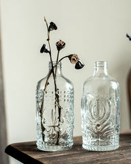 Green and White Vintage Glass Vase