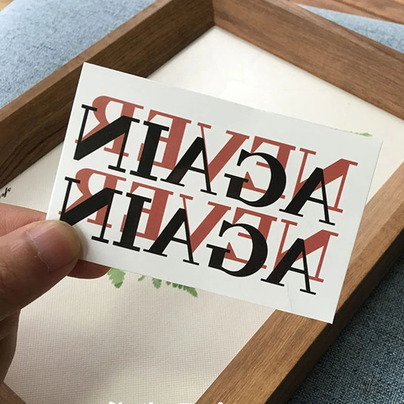 YICKYUE  -  1pc English Temporary Tattoo Seal Stickers Men Women Never Ragain Art Waterproof Fake Tattoo Neck Chest Arm Cool Tattoo Stickers
