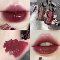 YICKYUE  -  Dark Purple Lip Gloss Water Light Long Lasting Clear Moisturize Mirror Pink Peach Lip Tint Non Stick Cup Liquid Lipstick Makeup