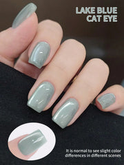 YICKYUE  -  1PC lake blue cat Eye gel nail polish, UV LED curing, long-acting fast drying nail art gel