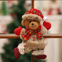 Christmas Tree Small Doll Snowman Deer Bear Fabric Puppet Small Hanging Pendant Children's Puzzle Toy Gift