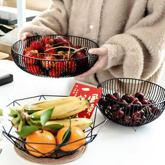Cretive Fruit Basket Bowl Metal Wire Container Drain Basket Kitchen Rack Fruit Vegetable Storage Holder Snack Tray Storage
