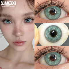 YICKYUE   -  1 Pair New Product Korea Myopia Contacts Lenses  Fashion Purple Soft Color Contacts Fast Shiping