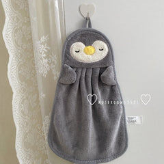 * Mushrooms 9527 *Cute Bear Hand Towel Can Be Hung Coral Velvet Absorbent Small Towel Wipe Face Bathroom Children Household