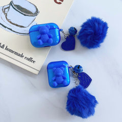 Blue smiley cartoon 3d bear earphone shell for airpod pro 1 2 case for apple airpods 3 wireless bluetooth charging box conque