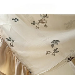 YICKYUE  -  Pastoral Cream White Rose Tulle Curtains Window Decor Embroideried Flounced Window Curtain Home Hotel Cafe Decoration 2pcs/lot