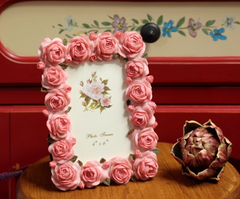 YICKYUE  -  Pink Rose Blossoms Series Photo Frame for Home De, Cute Garden Rose, Beauty, Creative, Wedding, Birthday Gift, , FMXX