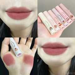 YICKYUE  -  1pc Creamy Lip Gloss Cute Matte Lipstick Long Lasting Nonstick Cup Lipstick Natural Lip Makeup Nude Lipstick Cosmetic Maquillaje