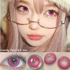 YICKYUE  1 Pair Cosmetic Color Lens Korea Cosplay Big Eyes Contact Lens Diameter Large Pink Lens