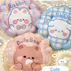 Kawaii Bear Flower Pillows Soft Stuffed Plush Cushion Office Bedroom Home Chair Decorative Pillows Sofa Cushions Birthday Gifts