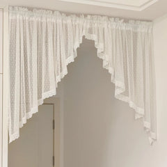 YICKYUE  -  Semi Sheer Curtain Valances Window Topper Sheer Kitchen Tier Swag Privacy Half Window Curtain for Bedroom Living Room Home Decor