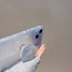 Cute Love Heart Ring Holder Stand Bracket Transparent Silicone Soft Case for iphone 13 Pro Max 12 11 XR X XS 7 8 plus SE 3 Cover