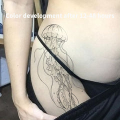 YICKYUE  -  Jellyfish Herbal Juice Tattoo Stickers Arm Thigh Waterproof Fake Tatto Temporary Tattoos Sexy Hot Girls Tattoo Sticker Adult Y2K