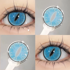 YICKYUE  -  2PCS Cosplay Anime Colored Contact Lenses for Eyes Green Pupils with Myopia Pink Lenses Beauty Halloween Cosmetics Lenses