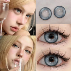 YICKYUE  -  Myopia Color Contact Lenses For Eyes with Multicontact Natural Pupils Korean Grey Lenses 1 Pair(2Pcs) Fast Shipping