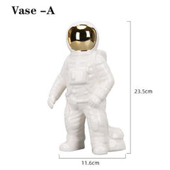 Home Decor Ceramics Vase Astronaut Statue Room Decor Sculpture Flower Pot Modern Art Desktop Ornaments European Style Gift
