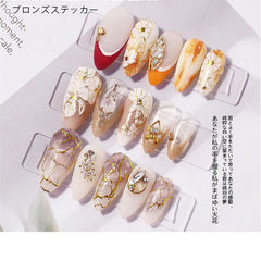 Gold Embossed Flower Lace Nail Sticker Geometry Curve Stripe Lines Adhesive Striping Tape Foil Weding Nail Art Decorations Decal