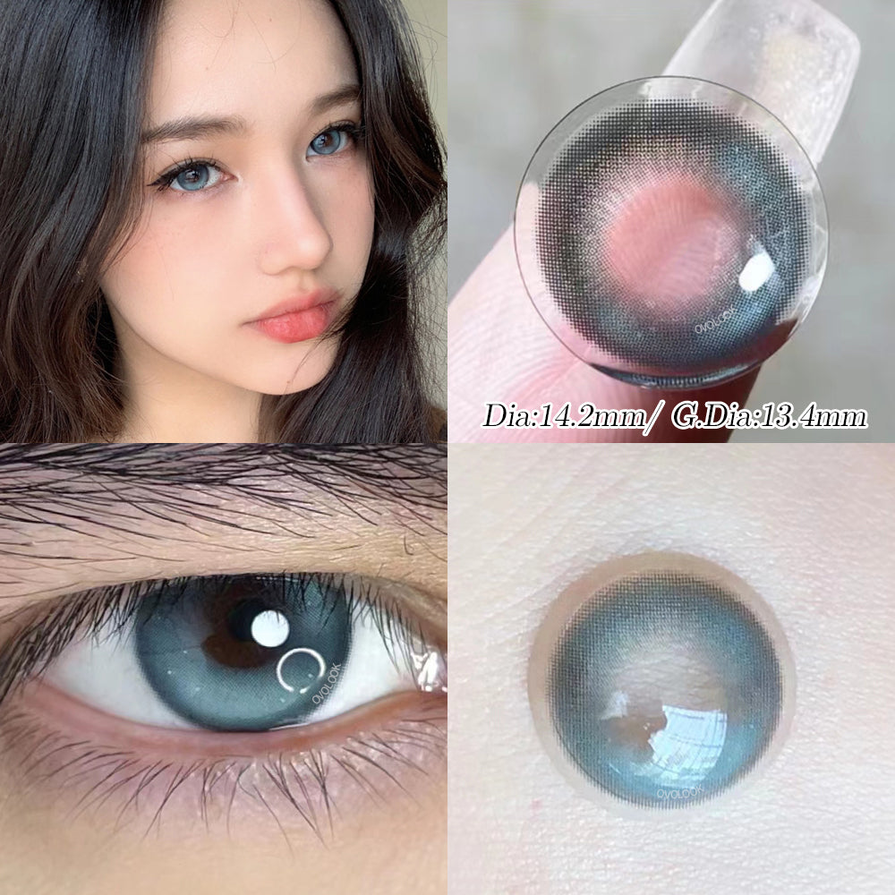 YICKYUE  -   Myopia Beauty Color Contact Lenses for Eyes Cosmetic Eye Color Lenses with Diopters Green Grey Blue Lens Pupils 1 Pair