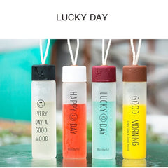 Portable Glass Water Bottle Frosted Glass Bottle Outdoor Sports Travel Camping Tumbler Cup Matte Juice Milk Water Cup Tea Cup