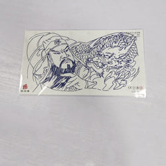 Herbal Plant Waterproof Temporary Tattoo Sticker Guan Gong Three-faced Buddha Male Female Corsage Fake Tattoo Large Size