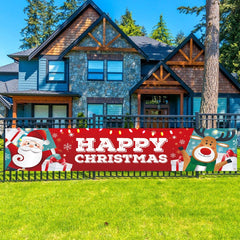 Yickyue Merry Christmas Santa Claus Banner Outdoor Hanging Flag Christmas Decoration For Home Xmas Navidad Noel Gifts New Year 2023