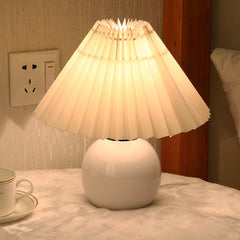 Pleated lights TABLE LAMP LED Desk Lamp For Bedroom Bedside Lamp Korean Ins Style Nightstand Lamp Christmas Decoration