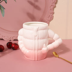 YICKYUE  -  400ML Creative Down Jacket Ceramic Coffee Mug Breakfast Cup Porcelain Drink Mugs For Beer Milk Tea Water Couple Cups