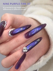 YICKYUE  -  1PC 15Ml Purple Cat Eye gel nail polish, UV LED curing, long-acting fast drying nail art gel - ideal gift for women For Spring