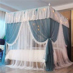 Luxury Double-deck Romantic Lace Princess Style Floor-standing mosquito net Suitable for 1.2m 1.5m 1.8m 2m Bed Room Decoration