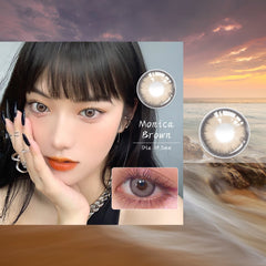 YICKYUE  -2pcs/pair Natural Lenses 3 Tone Monica Series Contact Lenses Colored Lenses for Eyes Eye Contacts Yearly Use(DIA:14.5mm)