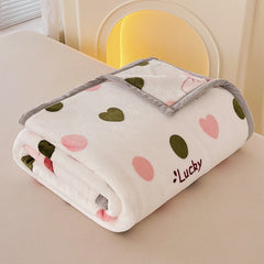 YICKYUE -  Coral Fleece Throw Blankets, Multi Function, Protable Blanket for Home,Travel, Cute Soft Bed, Sofa, Bedspread, Autumn, Winter