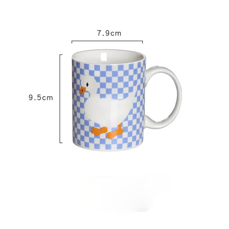 Ins Korean Cute Cartoon Duck Mug Girl Breakfast Milk Coffee Oat Cup Office Water Cup