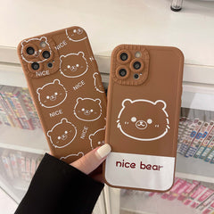 Cartoon 3D bear protective cover for iphone 13 mini 12 11 pro max 8 7 plus x xr xsmax se2 soft silicone shockproof phone case
