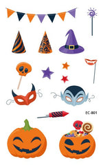 Halloween Tattoo for Children Cartoon Design Fun Tattoo Sticker Body Art Cartoon Tattoo 120*75mm