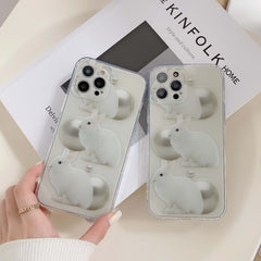 Cool rabbit cute cartoon silicone cover for iphone 12 11 pro max mini 8 plus xs max 7 x xr lovely bunny cover capa shell