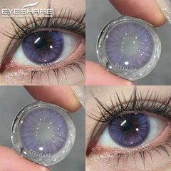 1 Pair Colorful Contact Lenses for Eyes Fashion Natural Gray Pupils Beauty Makeup Purple Color Lens Brown Eye Contacts