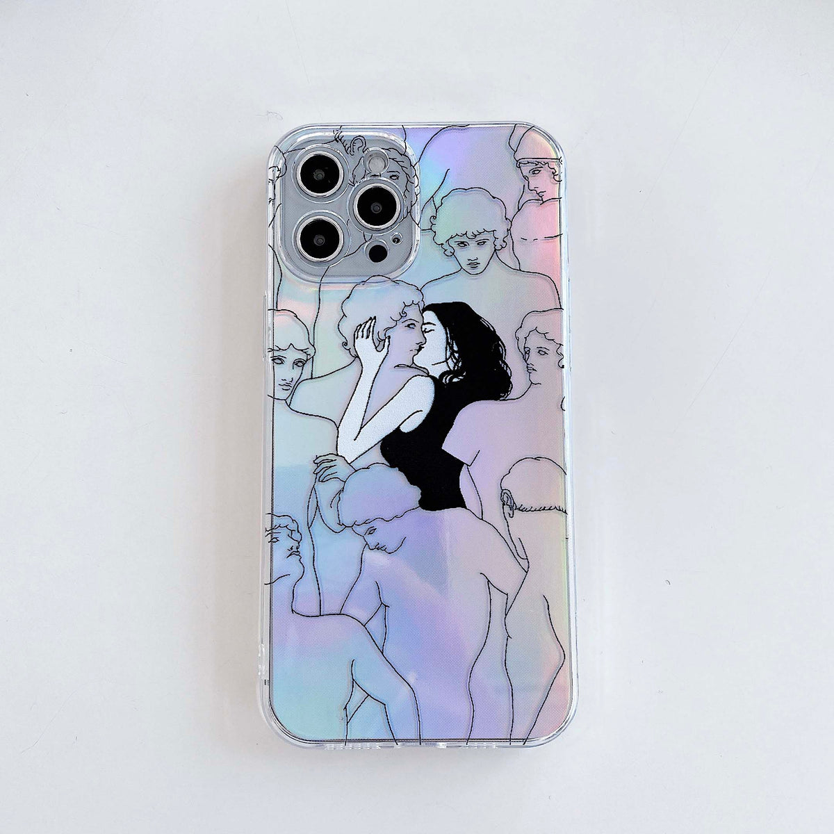 Art David Diy phone case silicone girl cover conque for iphone xr xs max 11 pro max 12 mini x 7 8 plus kiss capa shell