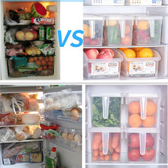Transparent Kitchen Storage Box Refrigerator Egg Storage Box Grain Bean Storage Family Organizer Food Container with Handle