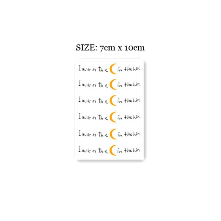 Waterproof Temporary Tattoo Stickers Black Line English Alphabet Crescent Moon Tattoo Flash Tattoo Arm Female