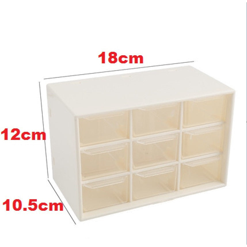 Transparent 9 Grid Desktop Storage Box Stationery Organizer Makeup Organizer Drawer Jewelry Storage Box Makeup Box DIY Tape Box