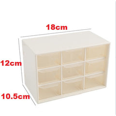 Transparent 9 Grid Desktop Storage Box Stationery Organizer Makeup Organizer Drawer Jewelry Storage Box Makeup Box DIY Tape Box